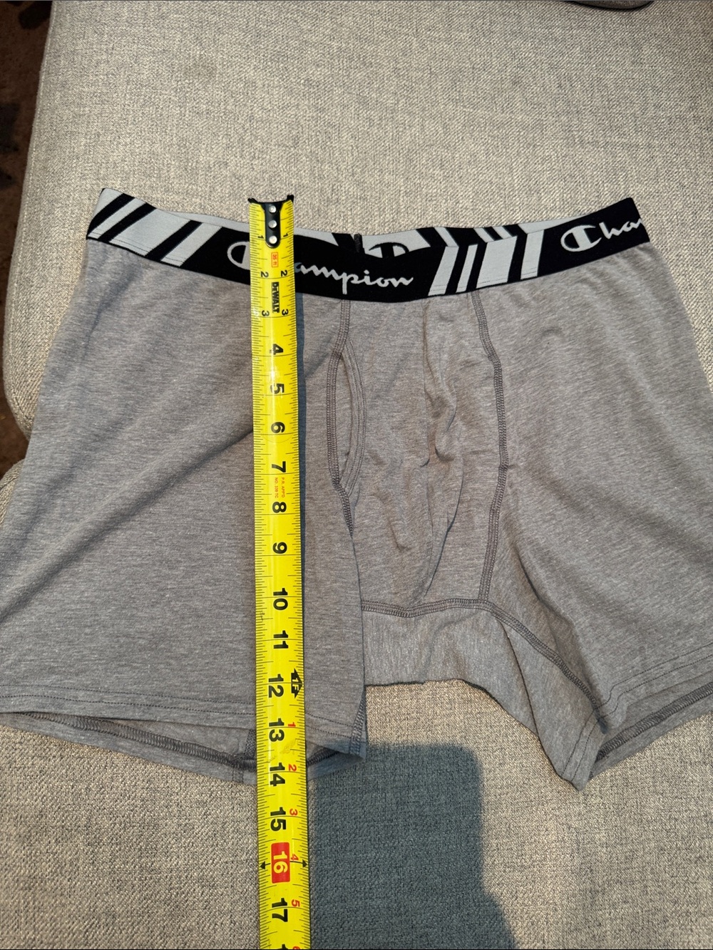 Champion Men’s Heather Gray Boxer Briefs with Black Branded Waistband